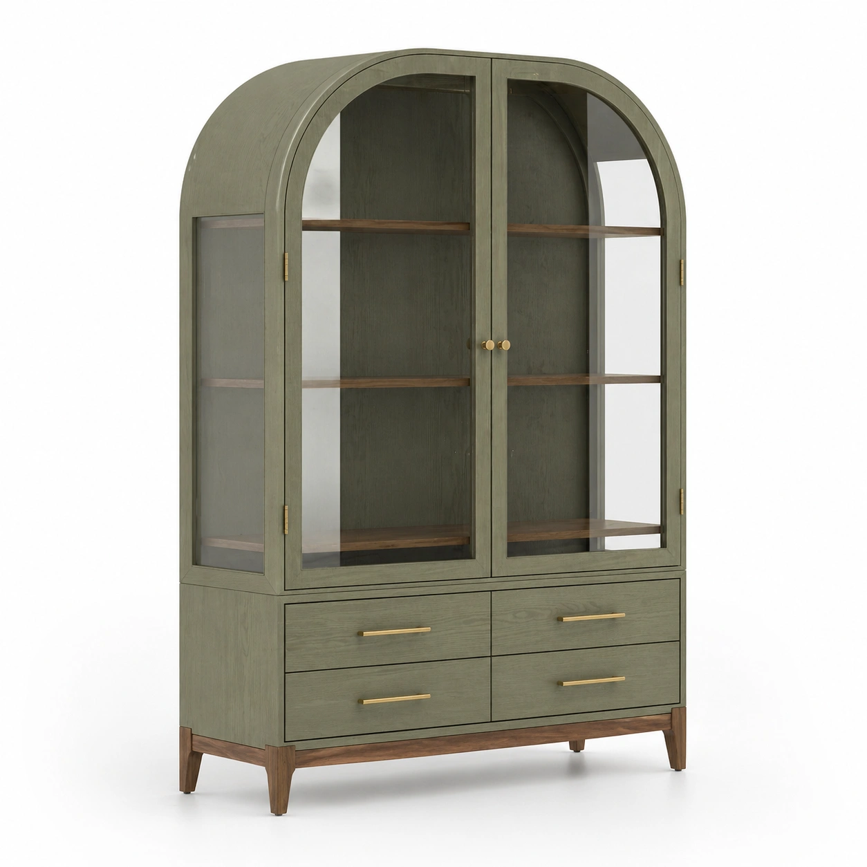 Vitrina verde arco con cajones-orderkivo